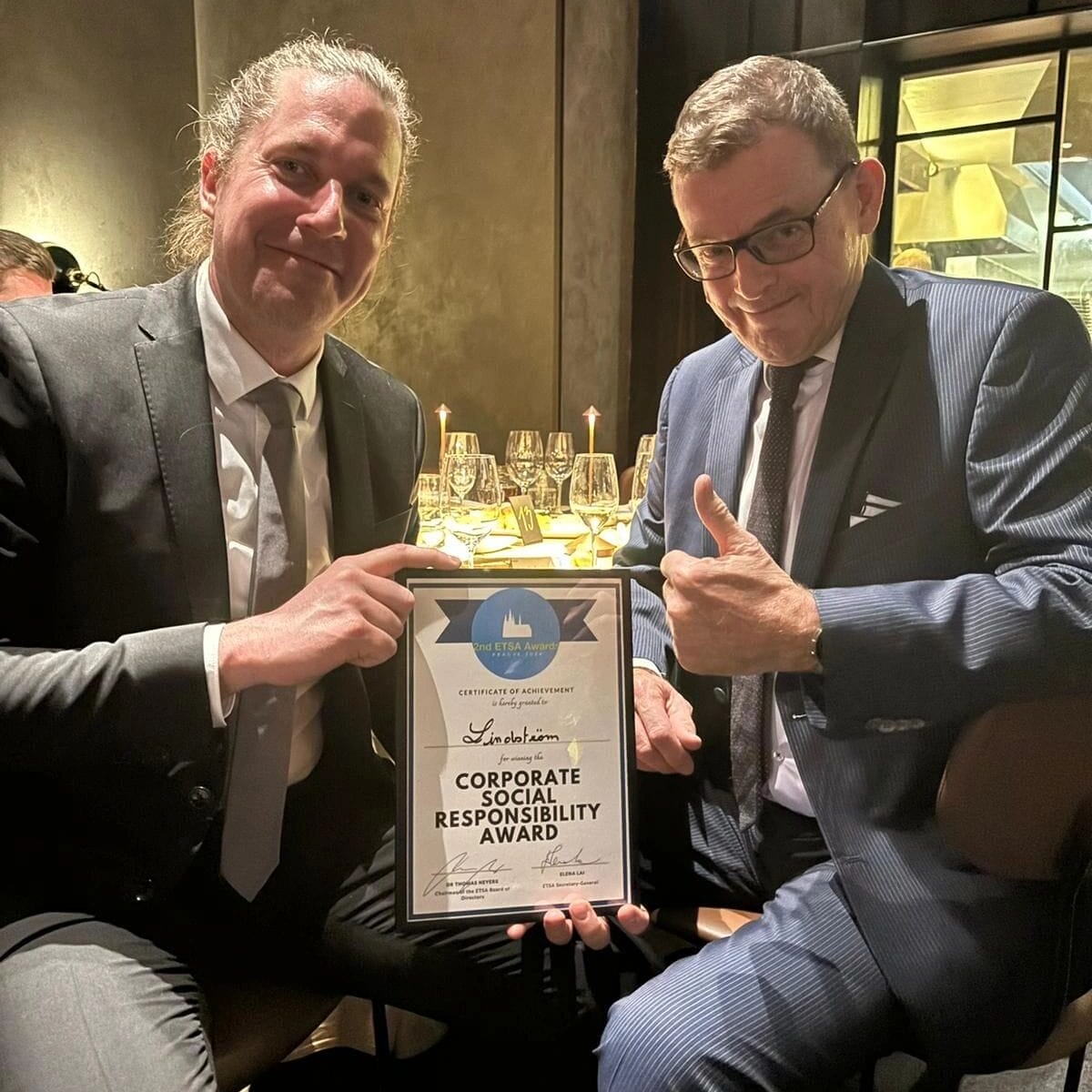 ETSA Awards with Lindström 