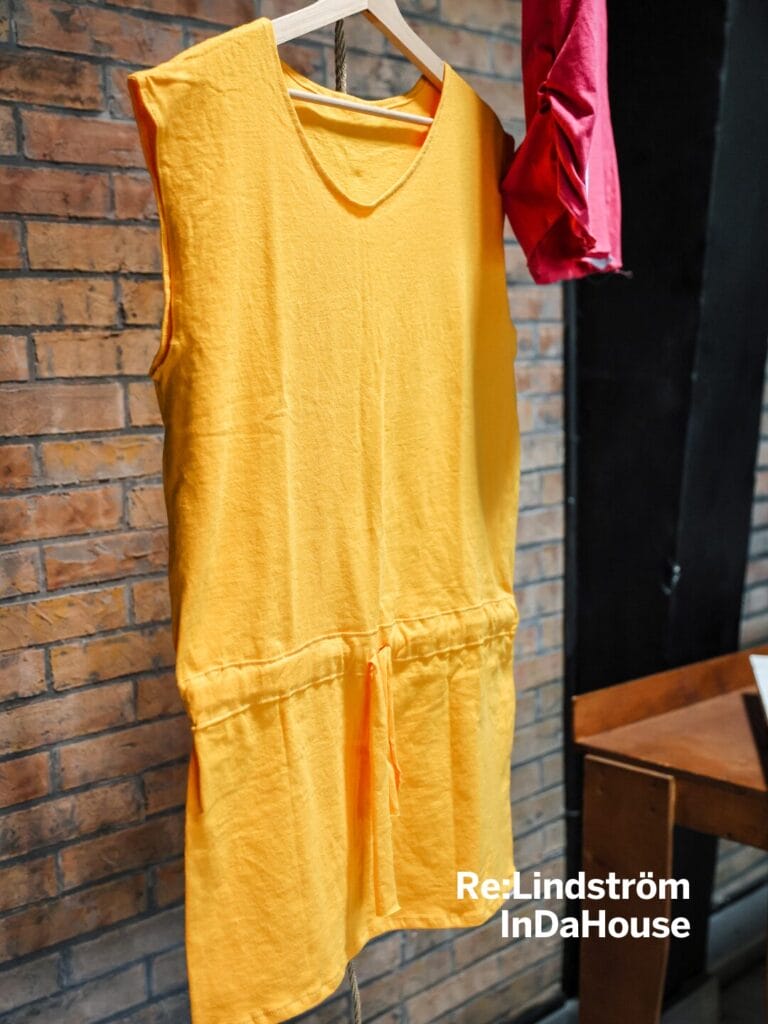 yellow upcycled shirt